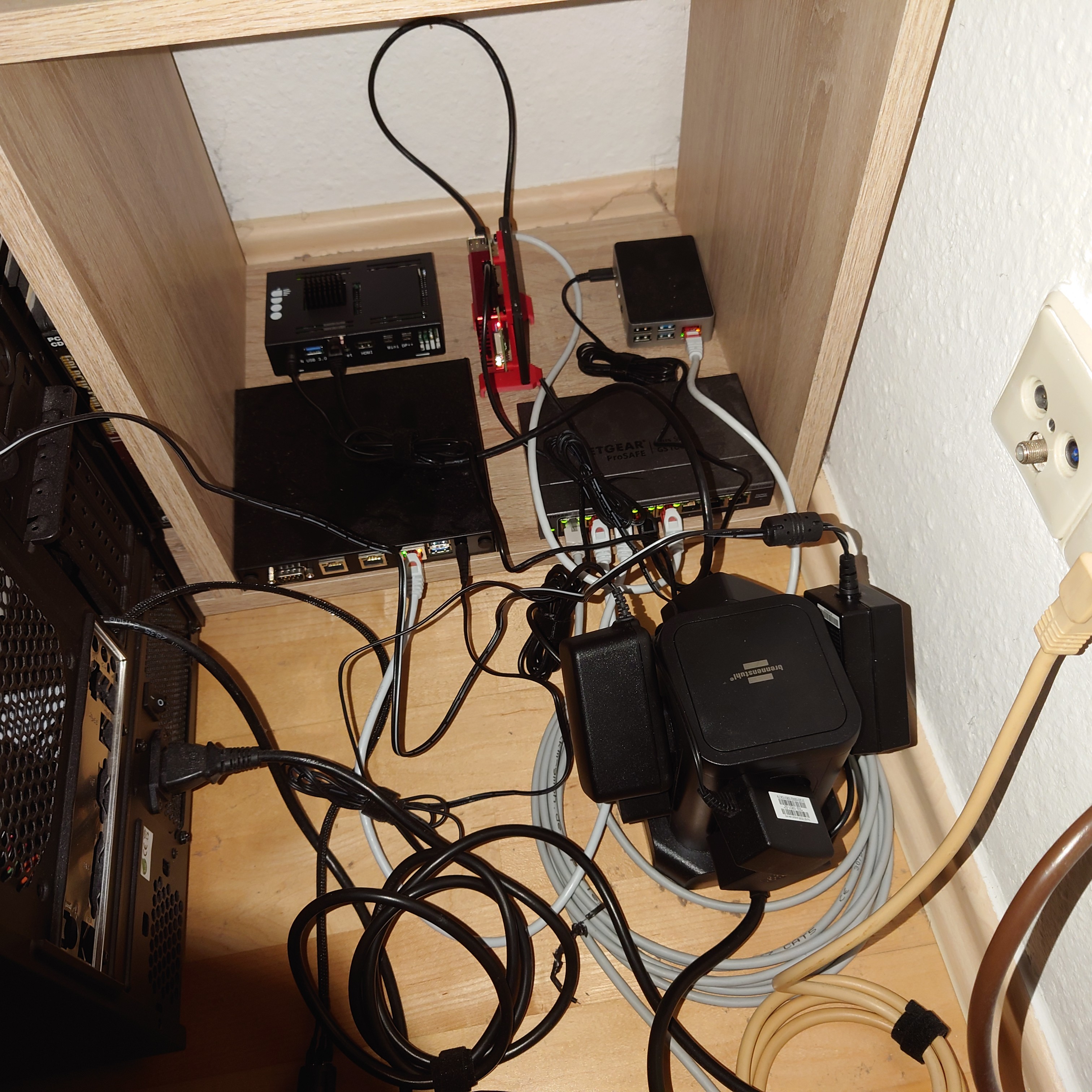 The homelab cupboard in my living room