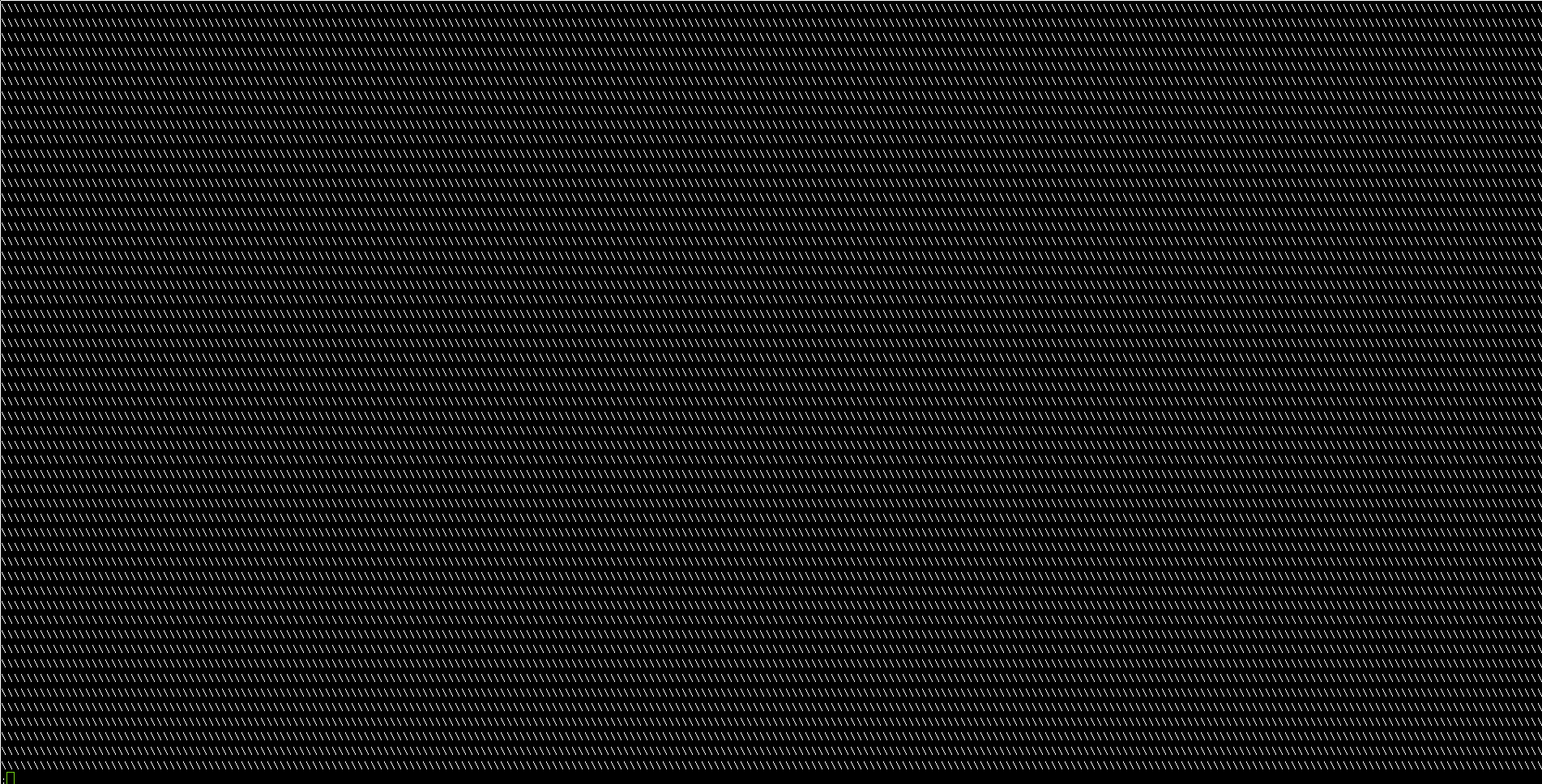 A screenshot of a terminal, completely filled with '/'. Nothing else. No, really. I'm not being lazy here. Just an entire terminal, filled with '/'.